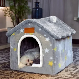 Indoor, Foldable Dog House Kennel Bed Mat with Cushion for Small Medium Large Dogs Cats, Winter Warm Cat Nest Puppy Cave