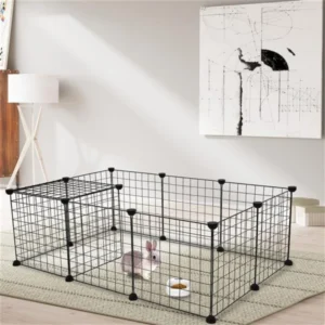 Pet Playpen, Small Animal Cage Indoor Portable Metal Wire Yard Fence for Small Animals, Guinea Pigs, Rabbits Kennel Crate Fence