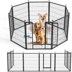Dog Playpen 32 Inch 8 Panels, Ideal Dog Fence for Small/Medium Dogs Indoor & Outdoor Bliss, Perfect Dog Pen for Camping, Yard, R